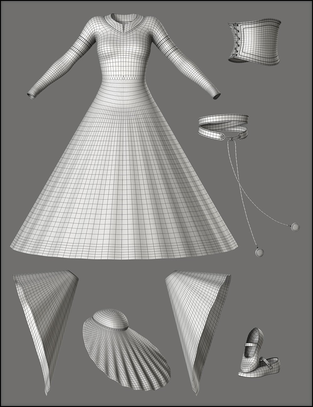 dForce Bliaut for Genesis 8 Female(s) by: Fisty & Darc, 3D Models by Daz 3D