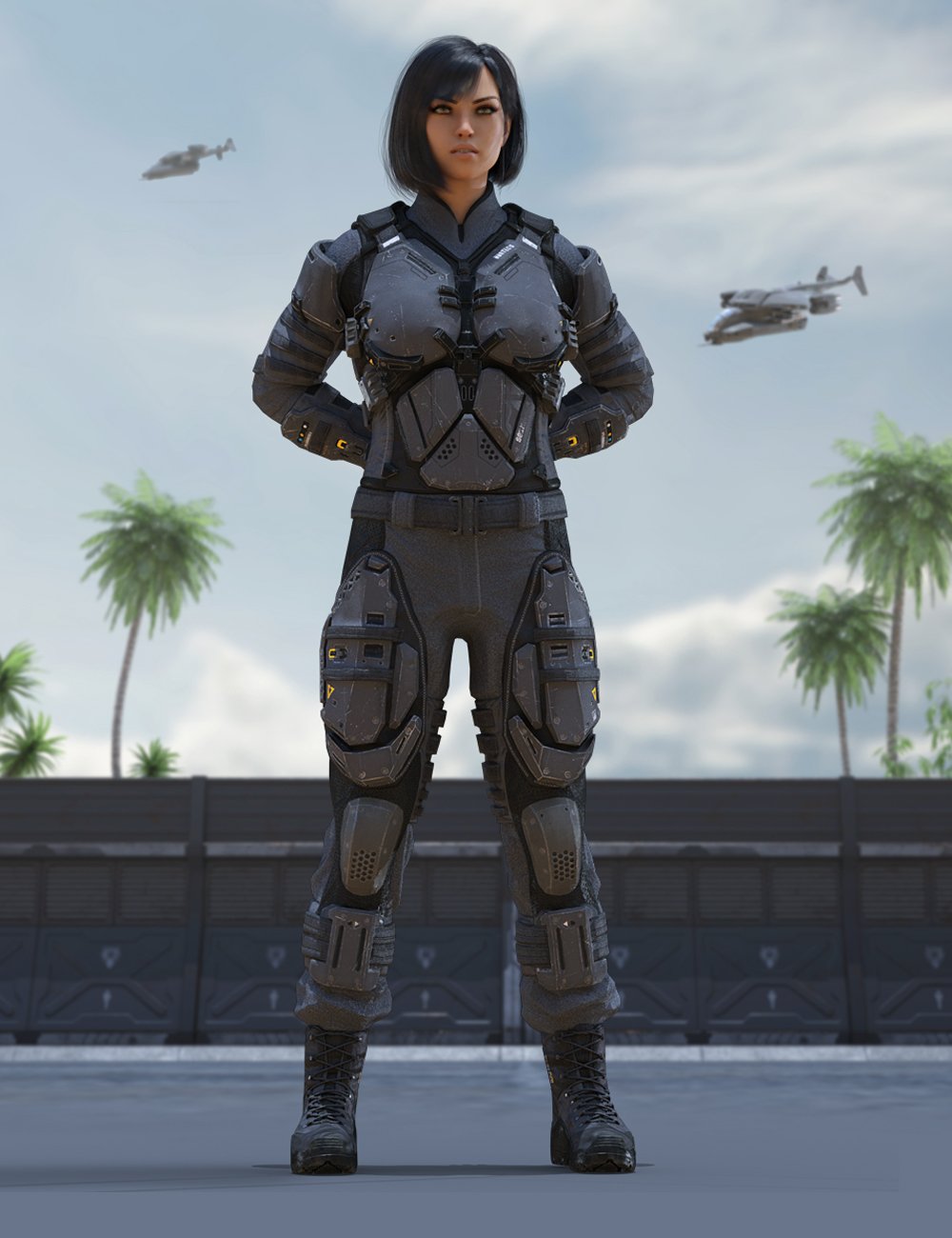 ATLAS Armored Suit for Genesis 8 by: Herschel Hoffmeyer, 3D Models by Daz 3D