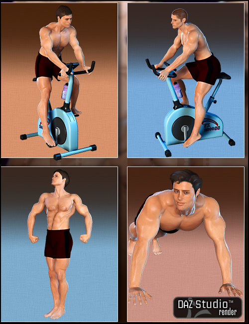Workout Poses by: Muscleman, 3D Models by Daz 3D