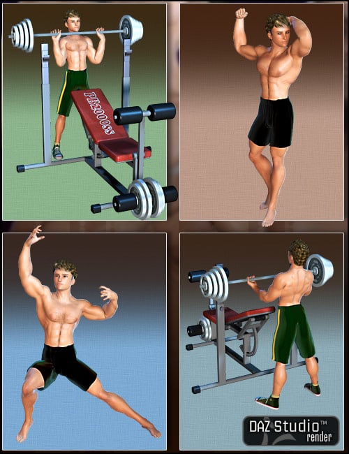 Workout Poses Workout Poses by: Muscleman, 3D Models by Daz 3D
