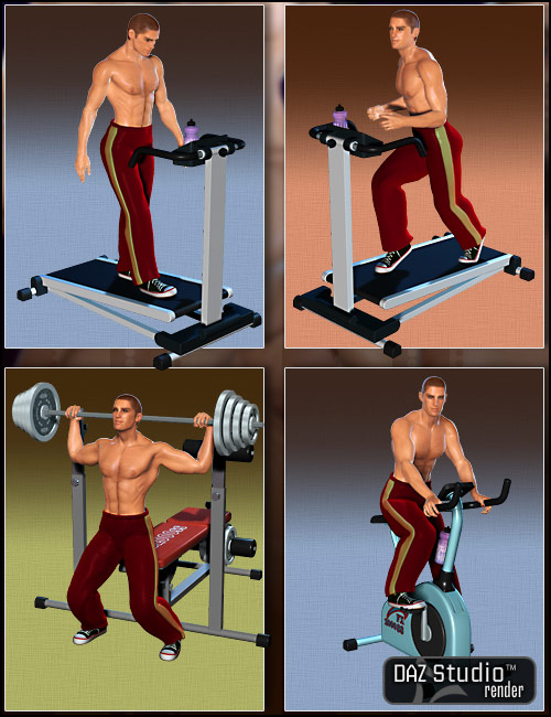 Workout Poses by: Muscleman, 3D Models by Daz 3D