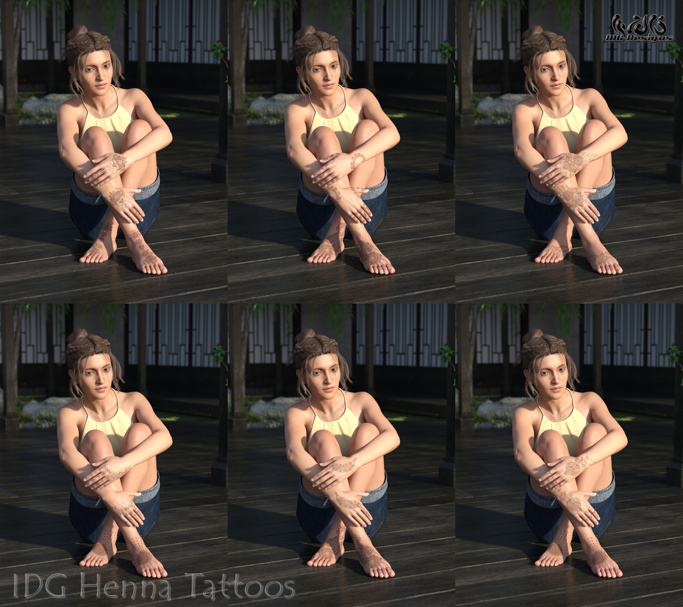 IDG Henna Tattoos for Kala 8 and Genesis 8 Female(s) IDG Henna Tattoos for Kala 8 and Genesis 8 Female(s) by: DestinysGardenInaneGlory, 3D Models by Daz 3D