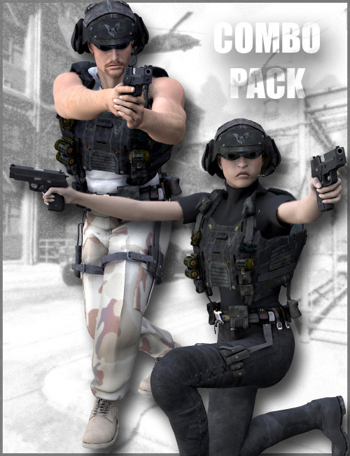 Combat Specialist: Poses For The Modern Warrior. (Combo Pack) by: , 3D Models by Daz 3D