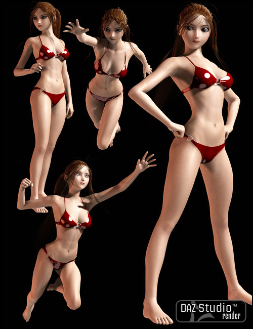Superheroine Poses for A4/V4 by: Digiport, 3D Models by Daz 3D