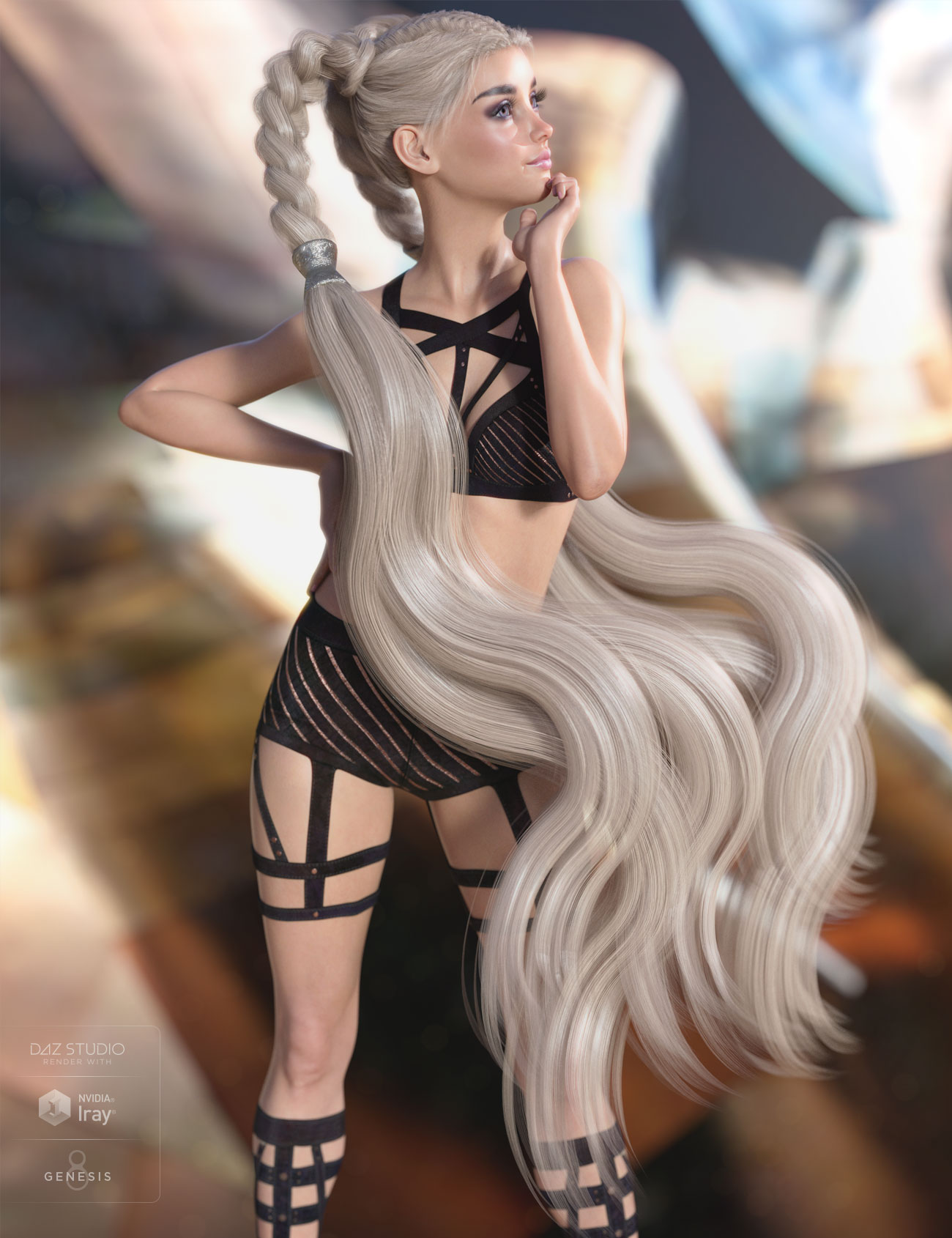 Rowan Hair for Genesis 3 & 8 Female(s) by: AprilYSH, 3D Models by Daz 3D