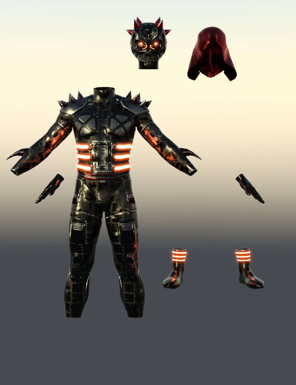 Scifi Dark God Outfit For Genesis 8 Male(s) | Daz 3D