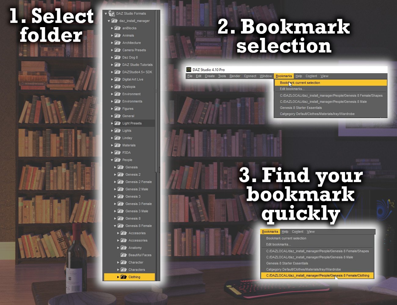 MF Content Bookmarks by: ManFriday, 3D Models by Daz 3D