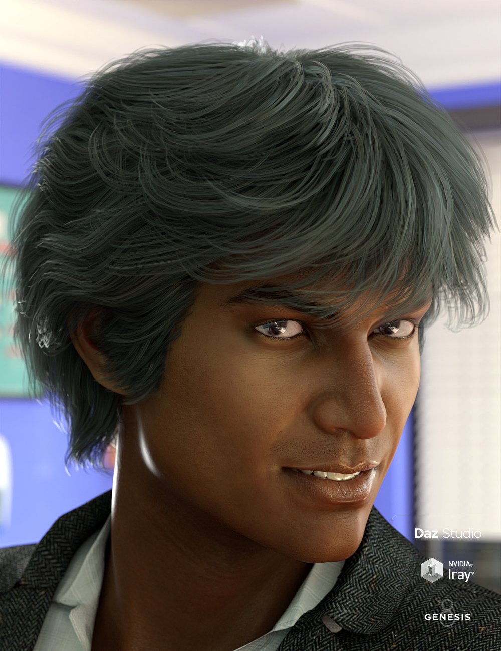 Varun Hair for Genesis 3 and 8 Male(s)