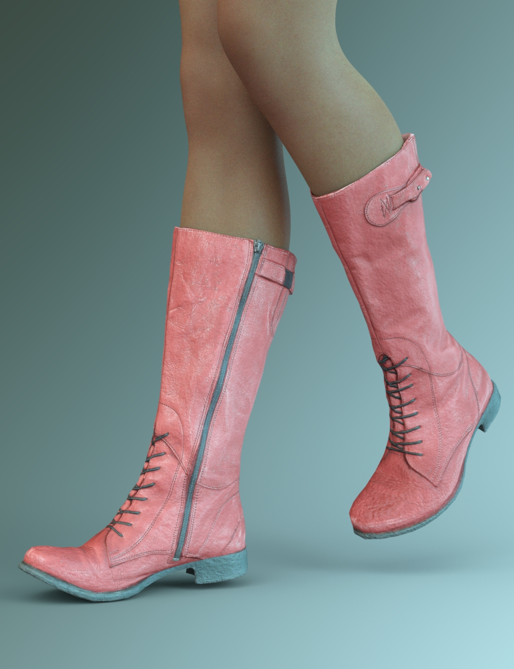 Tall Lace Boots for Genesis 8 Female by: Polygonal Miniatures, 3D Models by Daz 3D