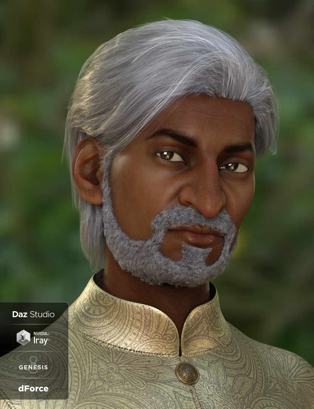 dforce Sanjay Hair and Beard for Genesis 8 Male(s)