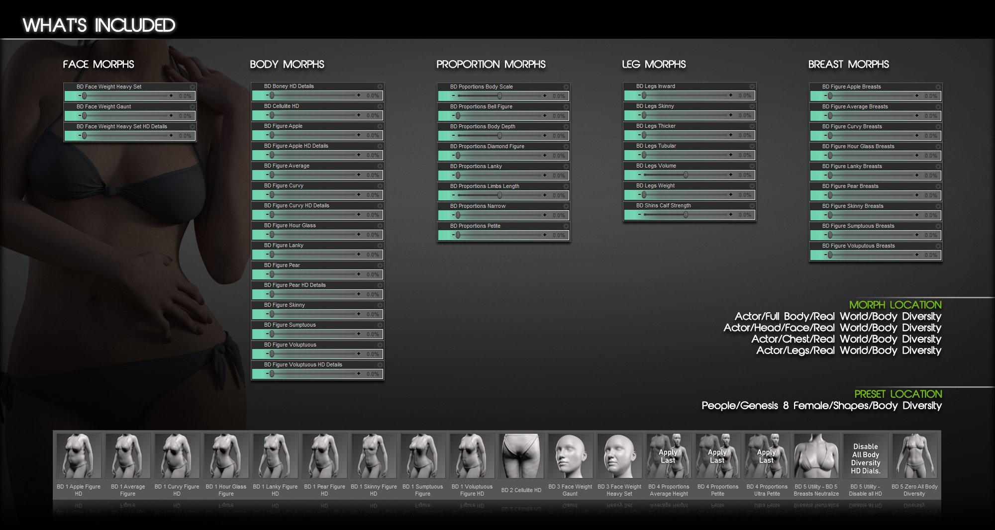 Body Diversity Morphs for Genesis 8 Female(s) Body Diversity Morphs for Genesis 8 Female(s) by: DogzZev0, 3D Models by Daz 3D