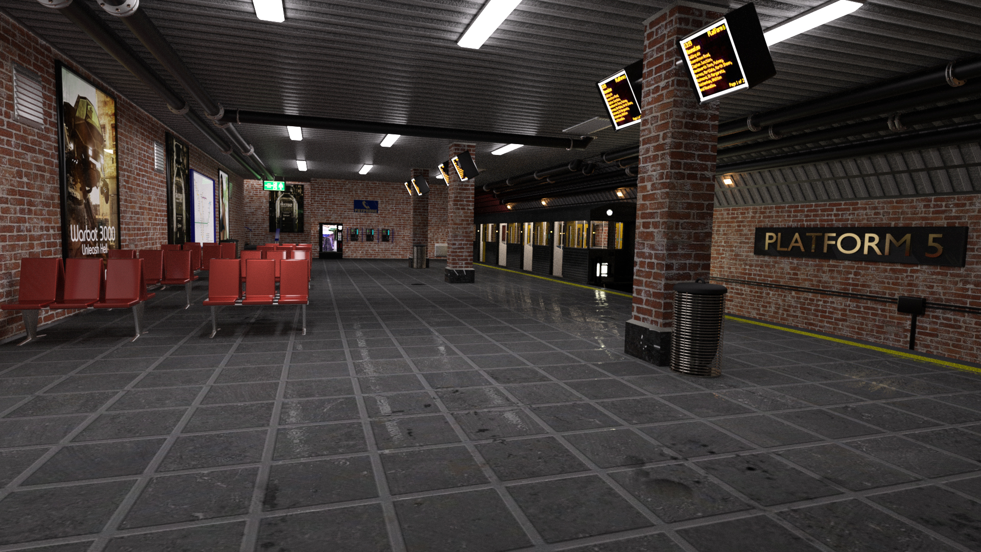 Subway Platform For Iray by: Serum, 3D Models by Daz 3D