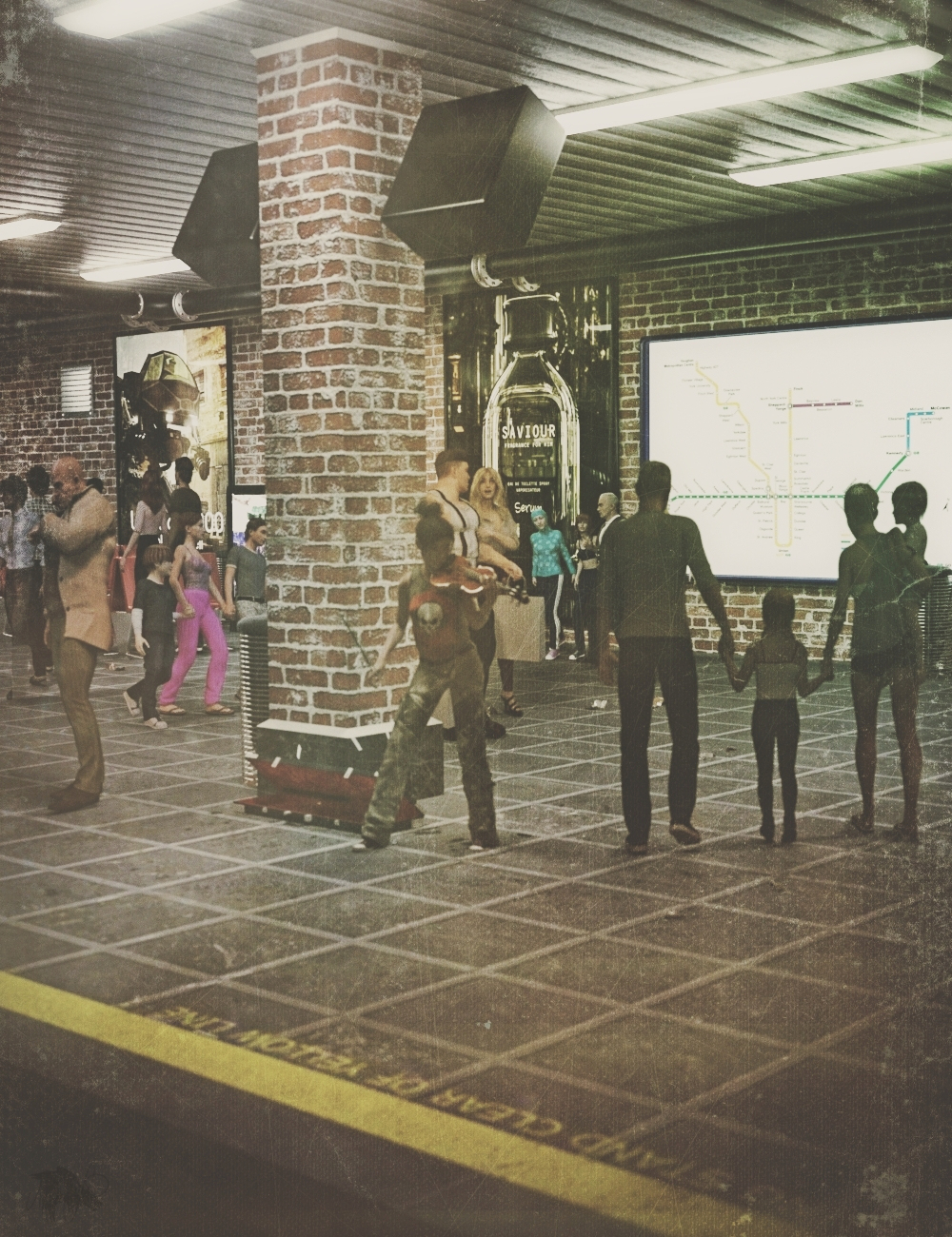 Subway Platform For Iray by: Serum, 3D Models by Daz 3D