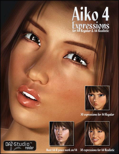 Aiko 4 Expressions by: joelegecko, 3D Models by Daz 3D