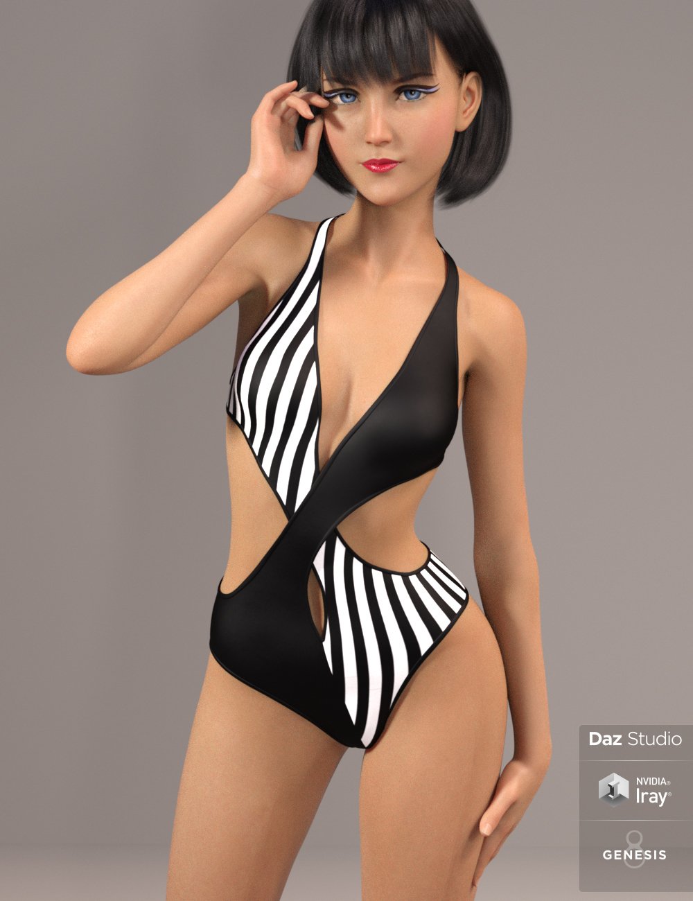 Fifty Fifty Swimwear for Genesis 8 Female(s) by: Sapphire3DSade, 3D Models by Daz 3D
