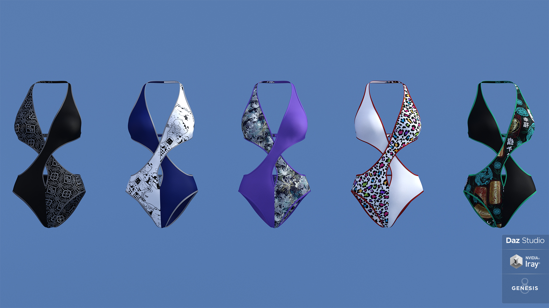 Fifty Fifty Swimwear for Genesis 8 Female(s) by: Sapphire3DSade, 3D Models by Daz 3D