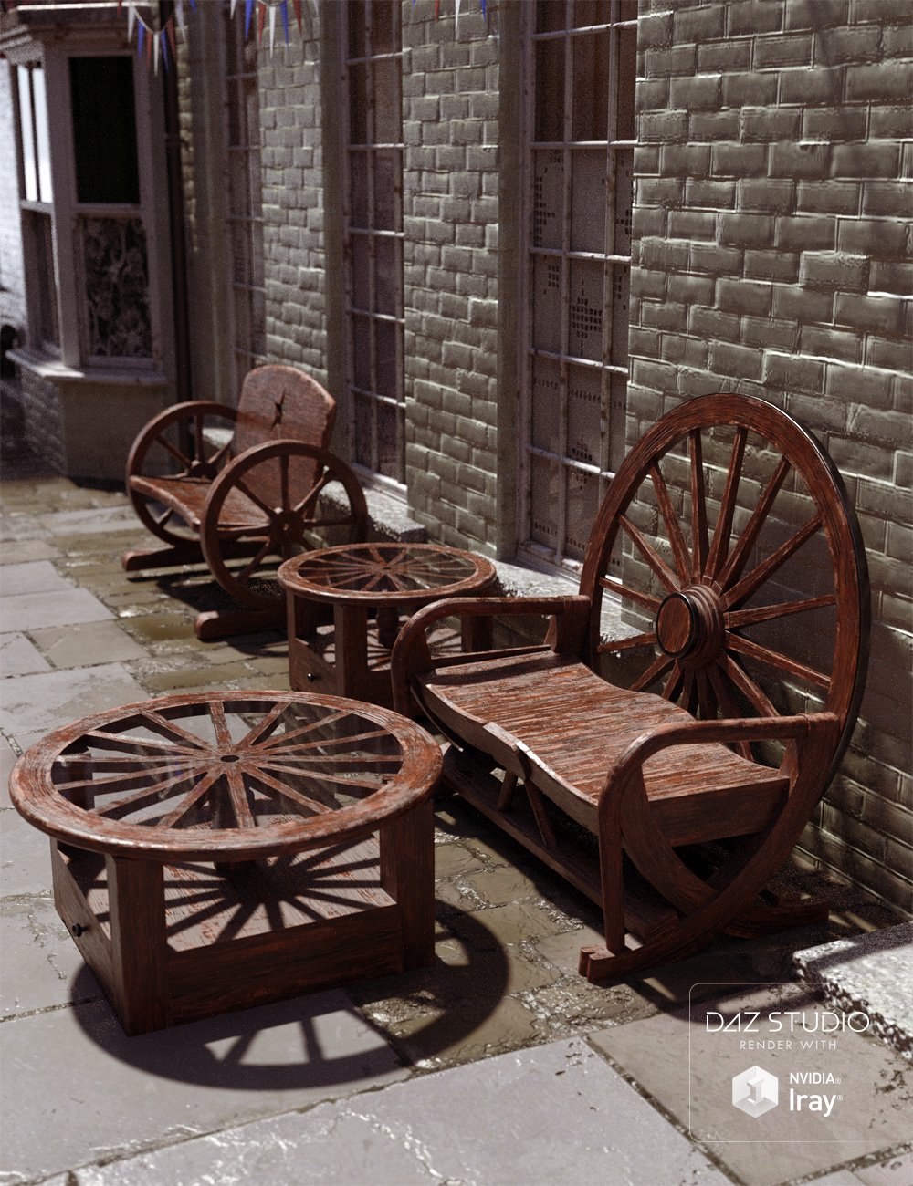 Rustic Garden Furniture by: David BrinnenForbiddenWhispers, 3D Models by Daz 3D
