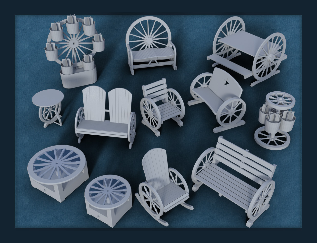 Rustic Garden Furniture Rustic Garden Furniture by: David BrinnenForbiddenWhispers, 3D Models by Daz 3D
