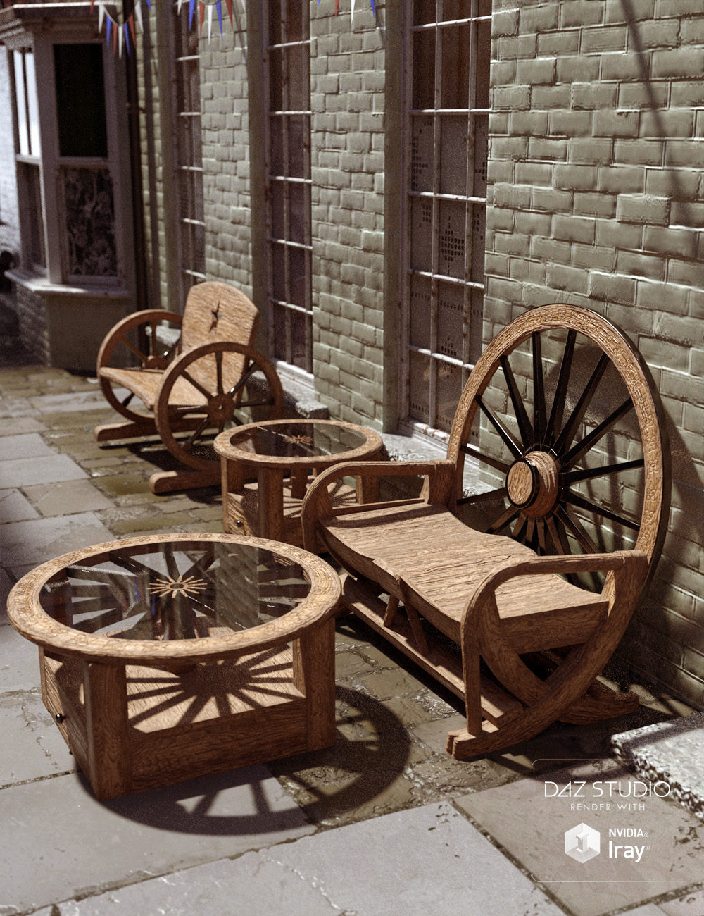 Celtic, Chic & Industrial Garden Furniture by: ForbiddenWhispers, 3D Models by Daz 3D