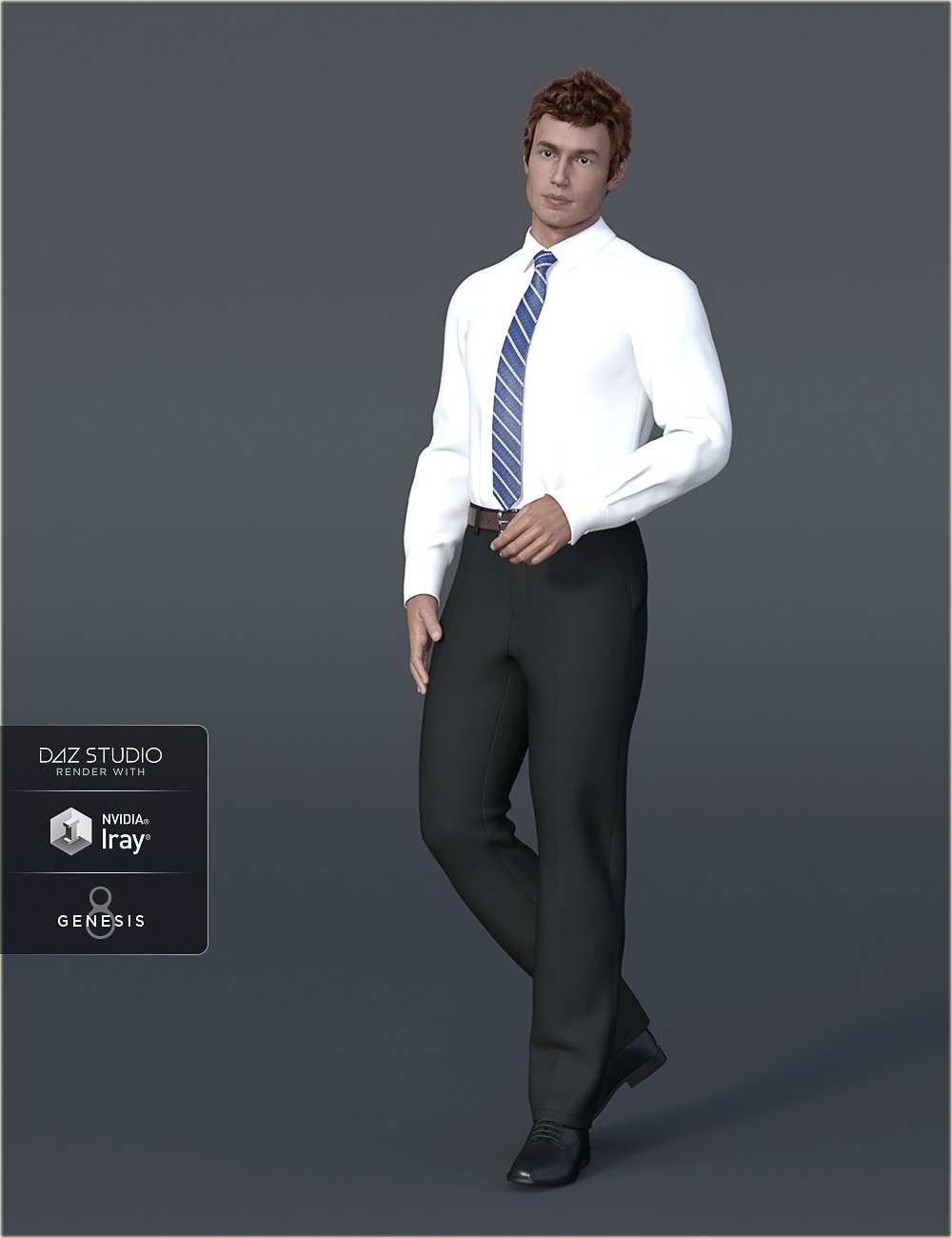 dForce H&C Dress Shirt Outfit for Genesis 8 Male(s) by: IH Kang, 3D Models by Daz 3D