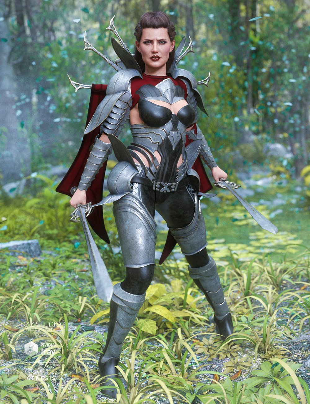 Iron Warrior for Genesis 8 Female(s) by: Bluebird 3dMoonscape GraphicsRavenhairSade, 3D Models by Daz 3D