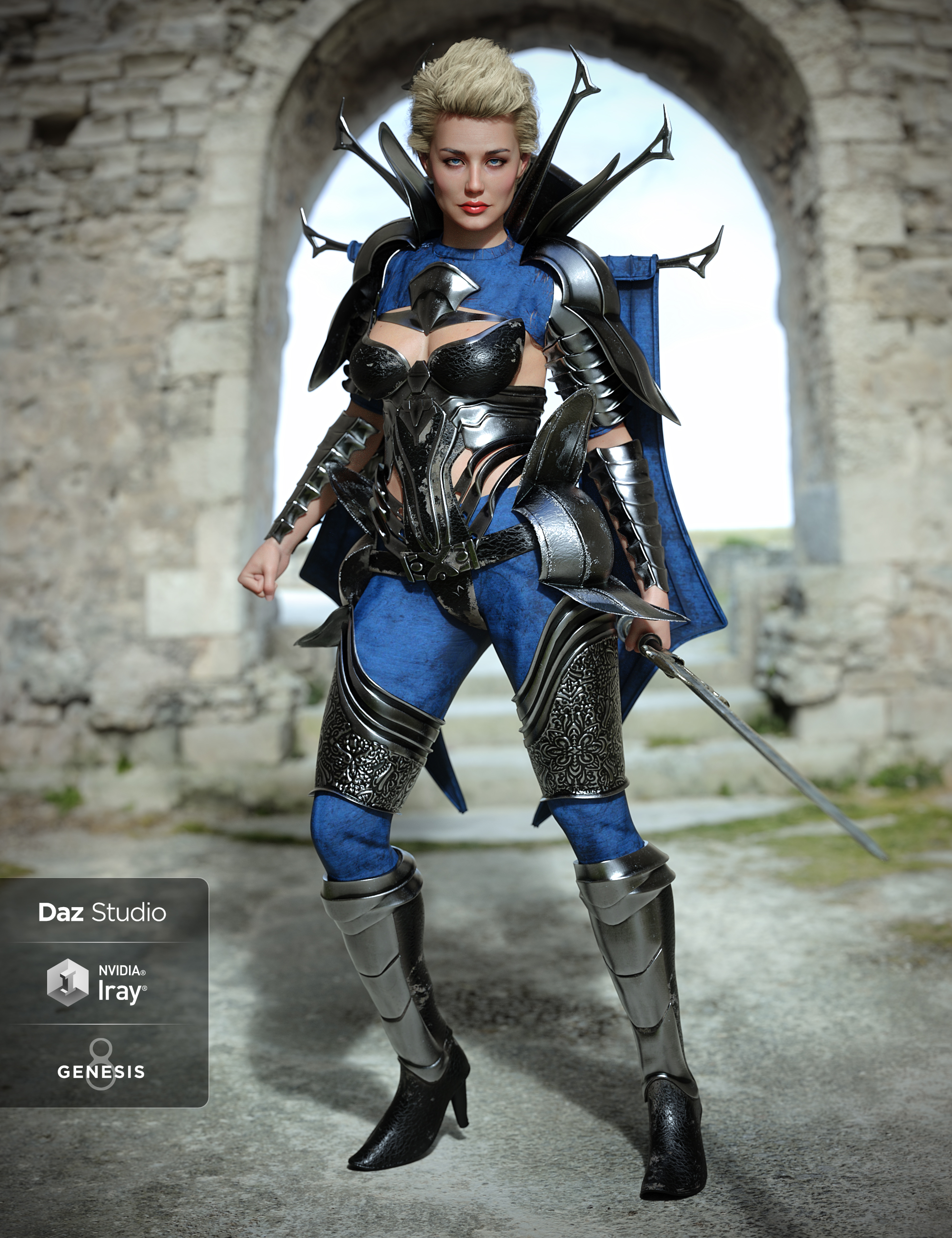Iron Warrior Outfit Textures by: Moonscape GraphicsSade, 3D Models by Daz 3D