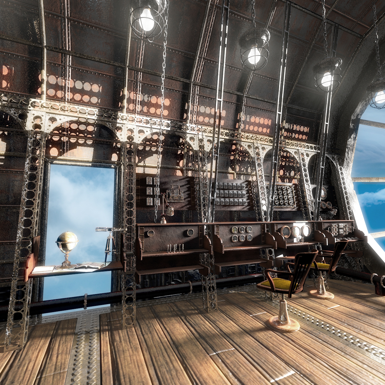 Steampunk Airship Cabin by: Ansiko, 3D Models by Daz 3D