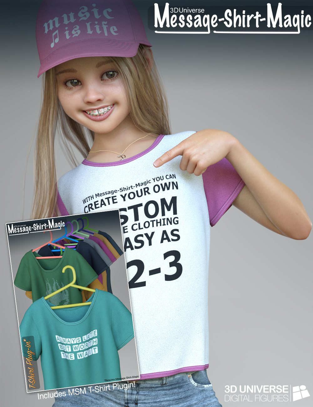 Message-Shirt-Magic for Genesis 8 Female(s) by: 3D Universe, 3D Models by Daz 3D