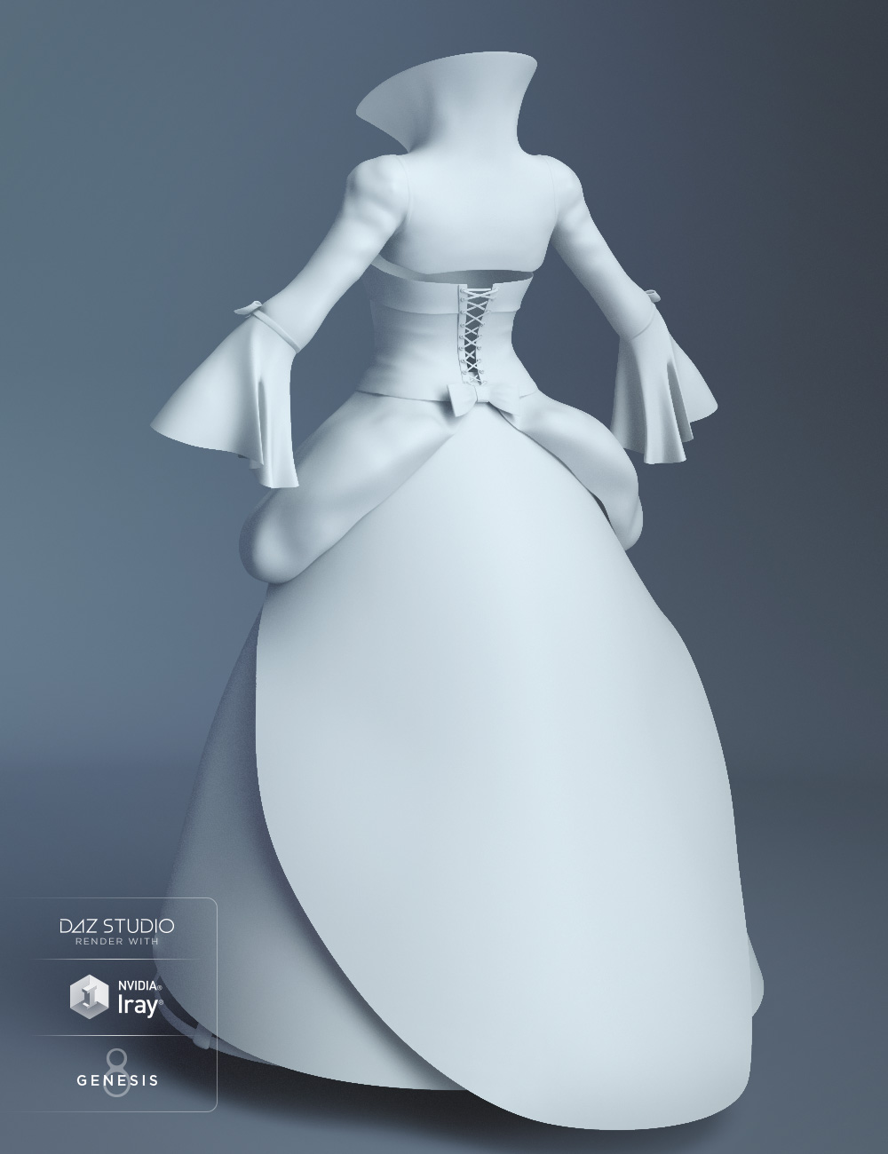 dForce Vintage Cage Dress for Genesis 8 Female(s) by: Barbara BrundonMoonscape GraphicsSadeUmblefugly, 3D Models by Daz 3D