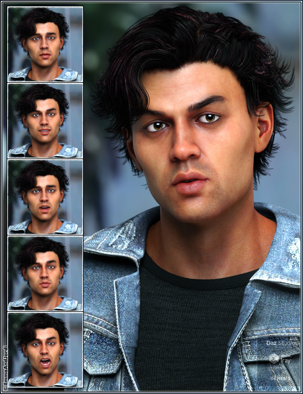 Mixable Expressions for Diego 8 and Genesis 8 Male(s) by: , 3D Models by Daz 3D