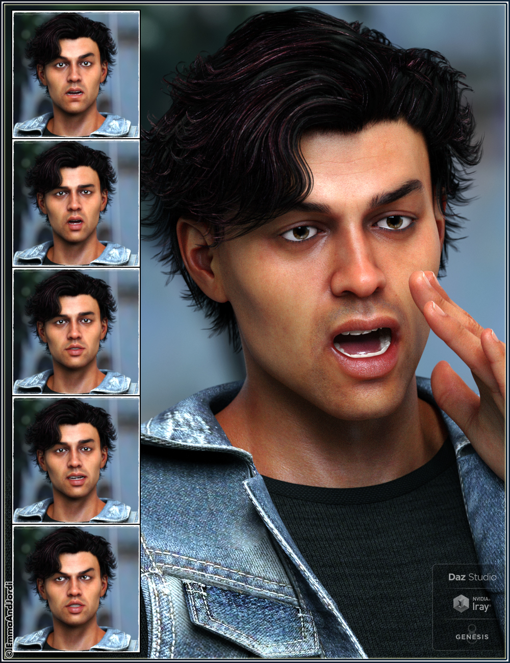 Mixable Expressions for Diego 8 and Genesis 8 Male(s) by: , 3D Models by Daz 3D