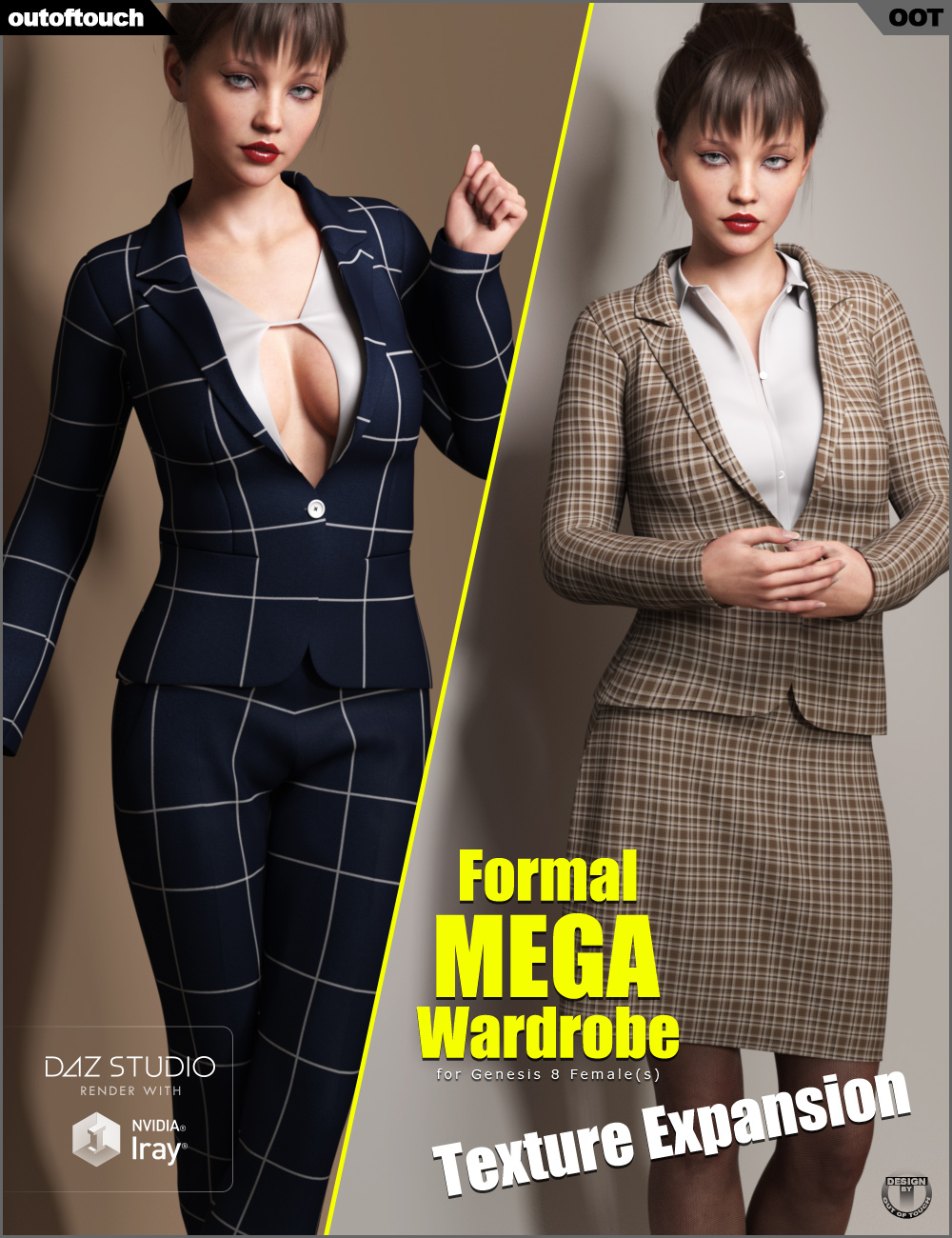 Formal MEGA Wardrobe for Genesis 8 Female(s) Texture Expansion by: outoftouch, 3D Models by Daz 3D