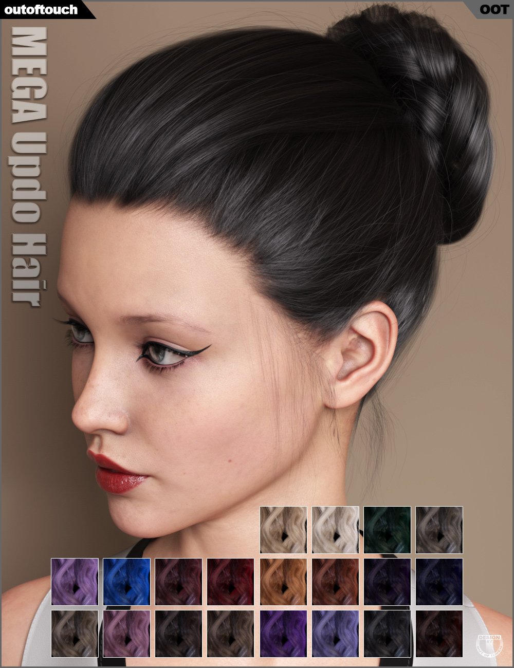 MEGA Updo Hair for Genesis 3 and 8 Female(s) | Daz 3D