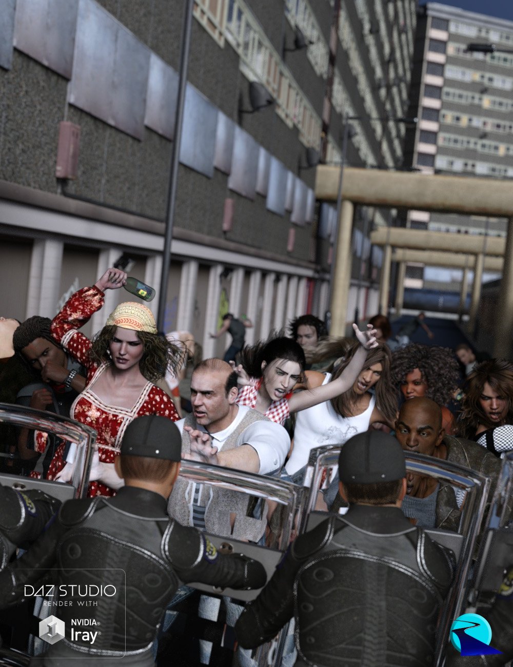Now-Crowd Billboards - Fight Now-Crowd Billboards - Fight by: RiverSoft Art, 3D Models by Daz 3D