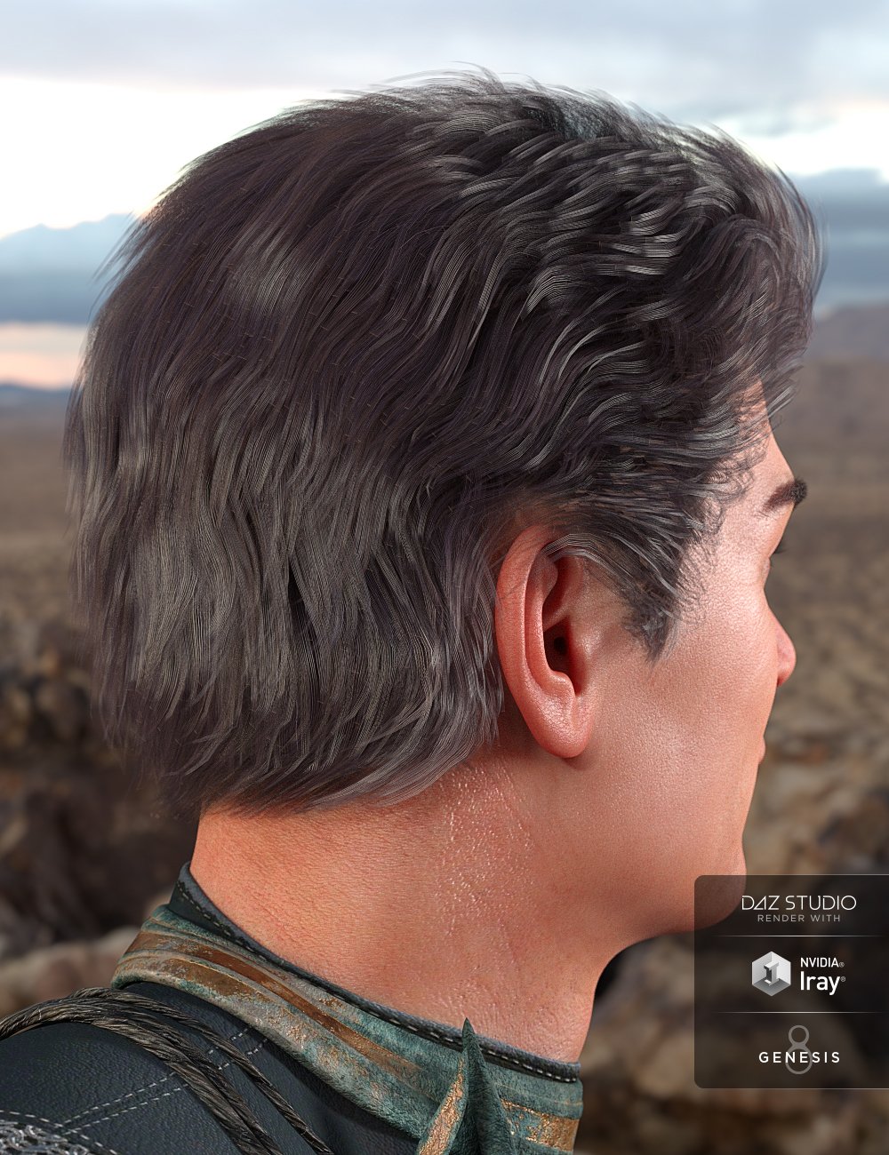 Aegeus Hair for Genesis 8 and 3 Male(s) by: 3DCelebrity, 3D Models by Daz 3D