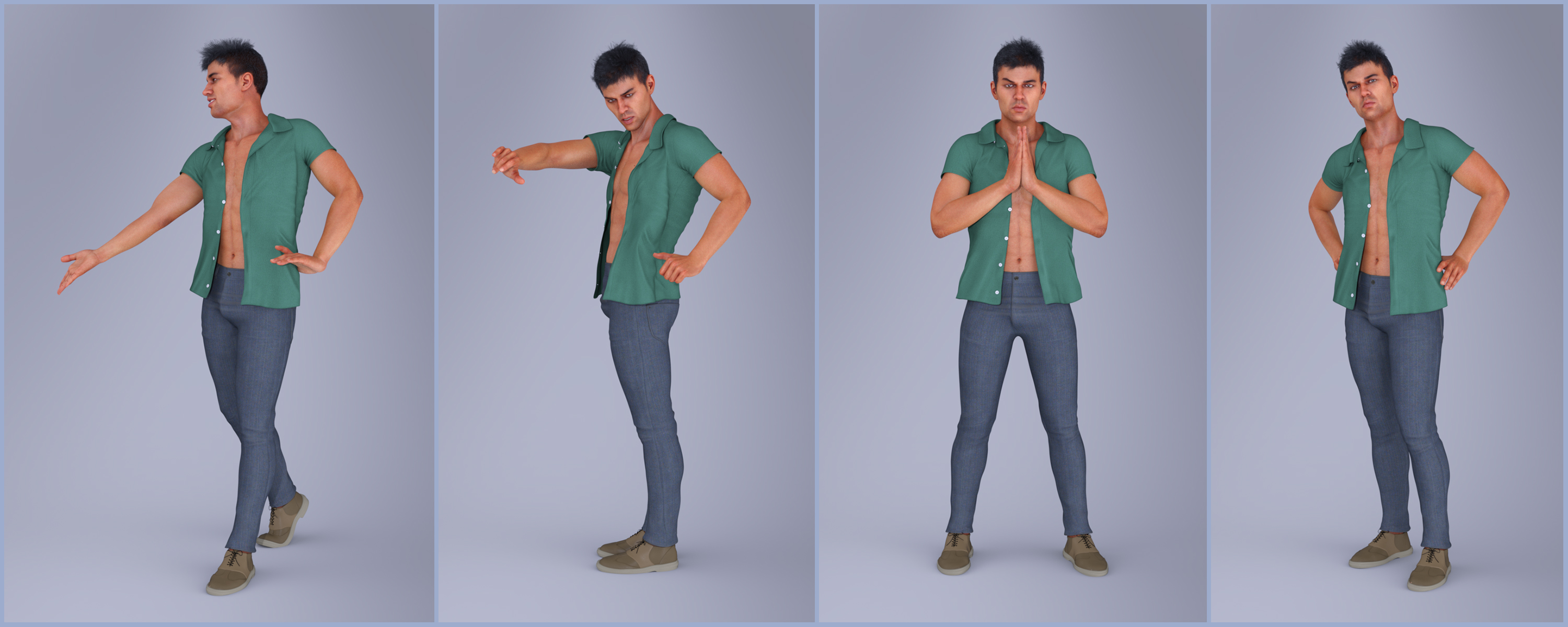 Z Heartbreaker Poses and Expressions for Genesis 8 Male and Diego 8 by: Zeddicuss, 3D Models by Daz 3D