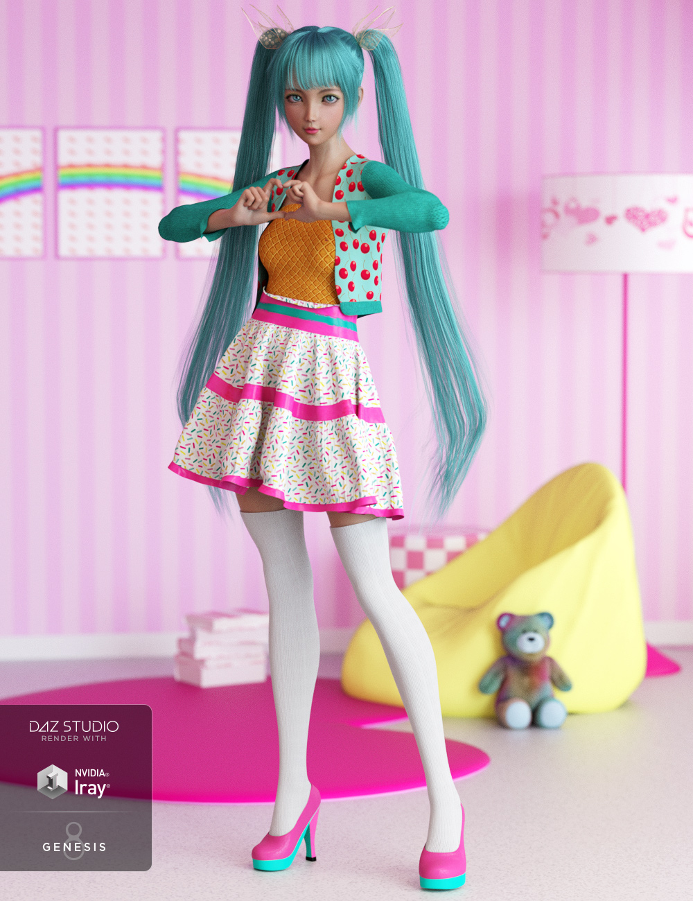dForce Mori Kei Outfit for Genesis 8 Female(s)
