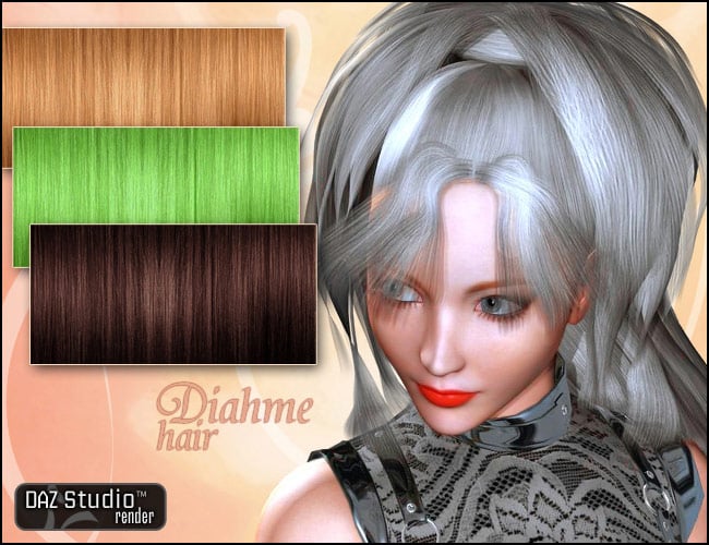 Diahme Hair by: , 3D Models by Daz 3D