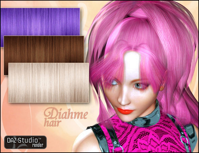 Diahme Hair by: , 3D Models by Daz 3D