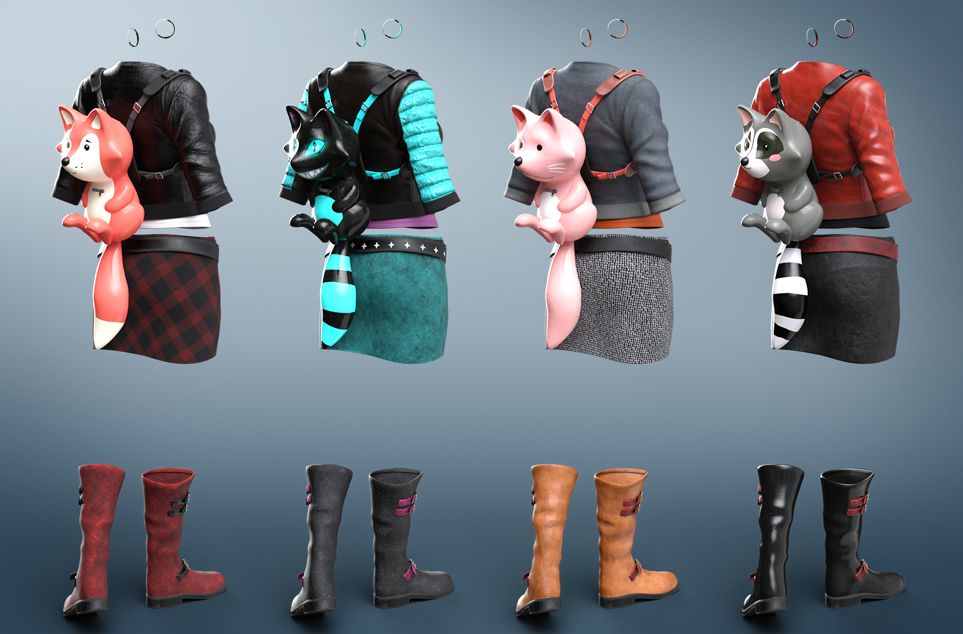 Renardeau Outfit Textures Renardeau Outfit Textures by: Moonscape GraphicsSade, 3D Models by Daz 3D