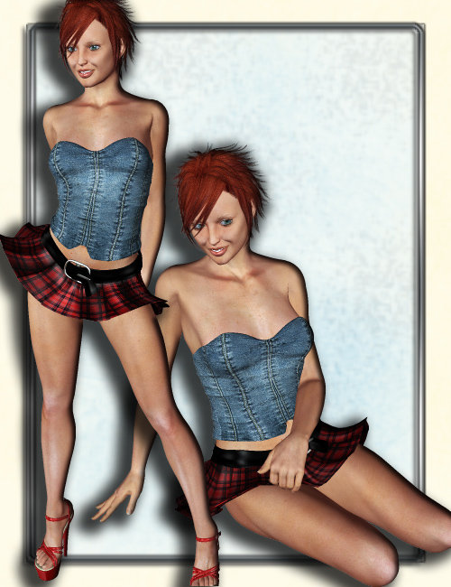 Denim Bustier and Mini Club Wear Denim Bustier and Mini Club Wear by: Barbara Brundon, 3D Models by Daz 3D