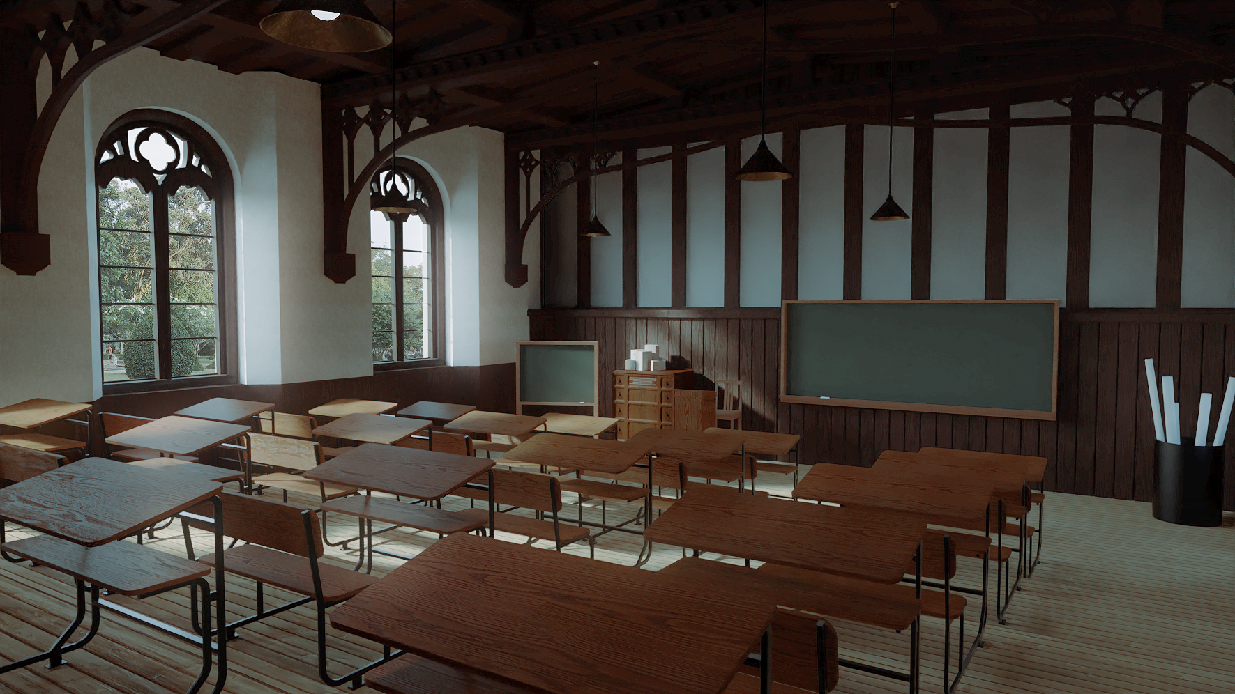 Oxford Classroom by: PerspectX, 3D Models by Daz 3D