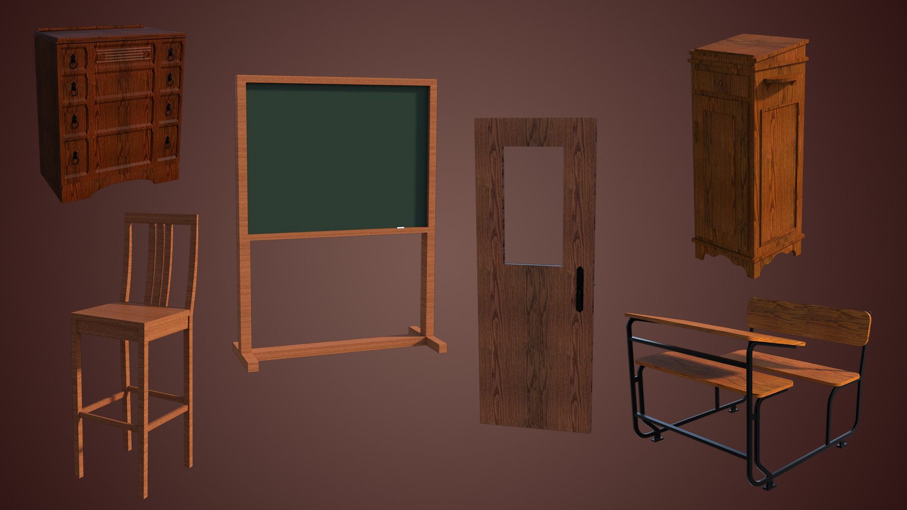 Oxford Classroom Oxford Classroom by: PerspectX, 3D Models by Daz 3D