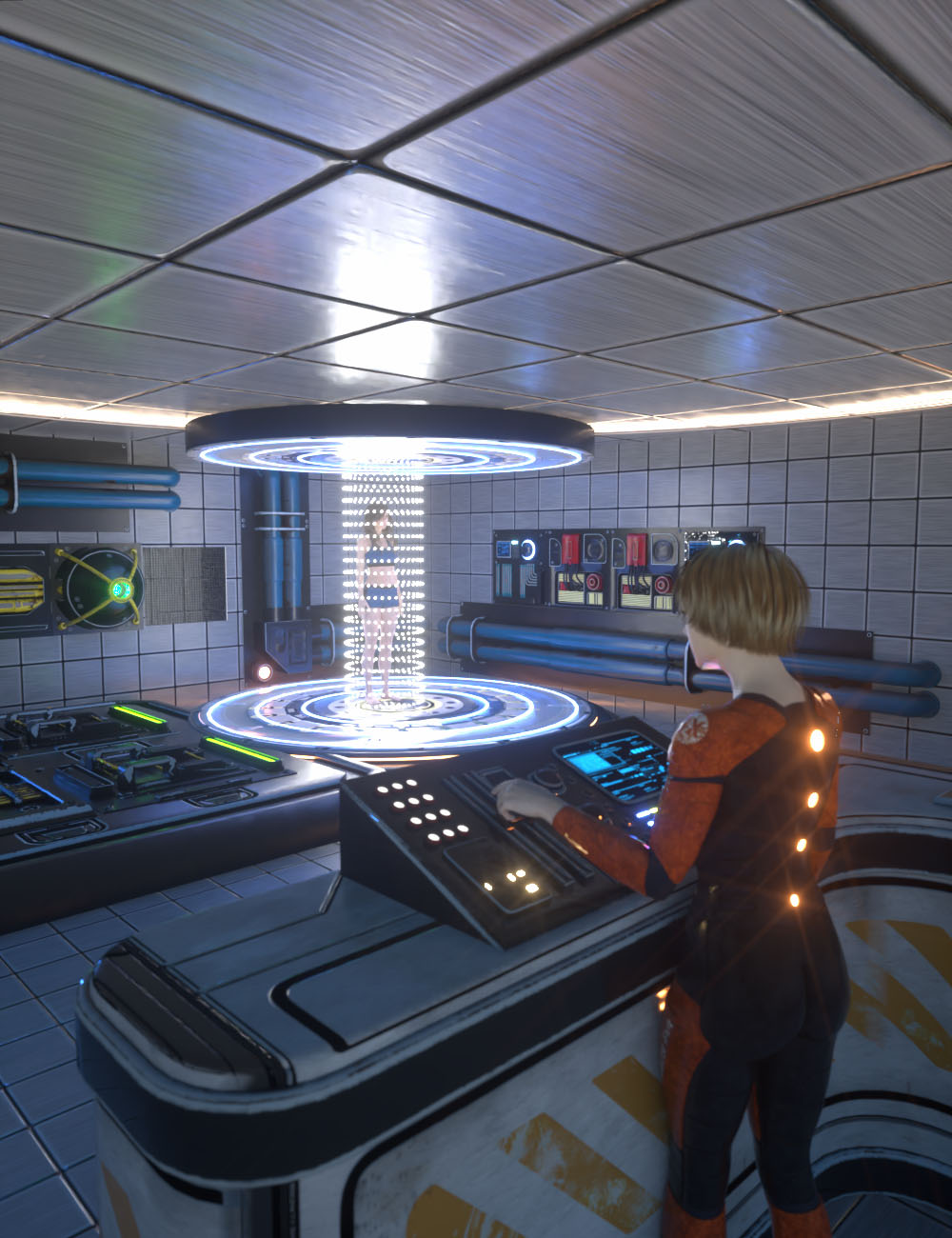 Sci-Fi Transporter Room by: AcharyaPolina, 3D Models by Daz 3D