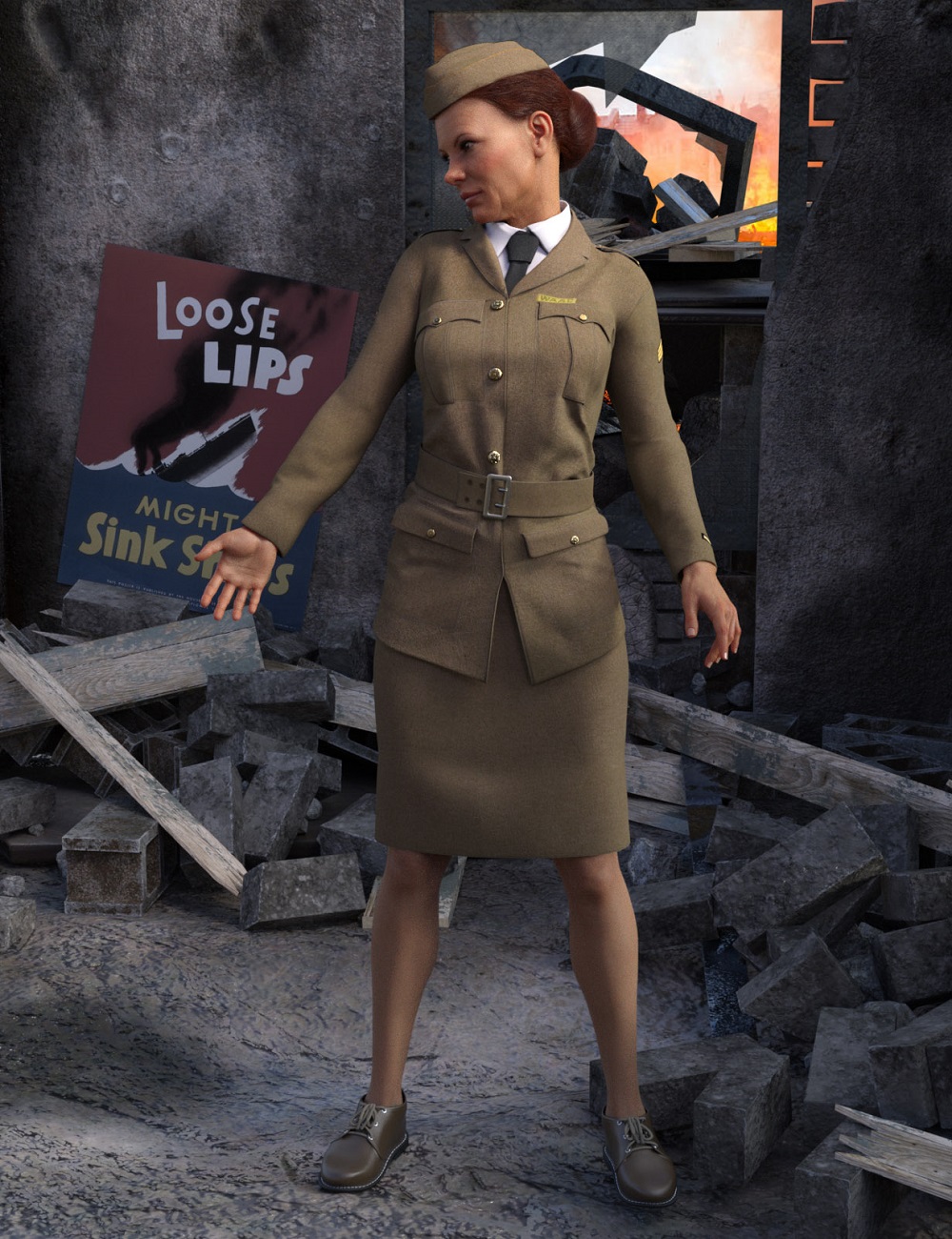 Blitz Girl Uniform for Genesis 8 Female(s) by: Oskarsson, 3D Models by Daz 3D