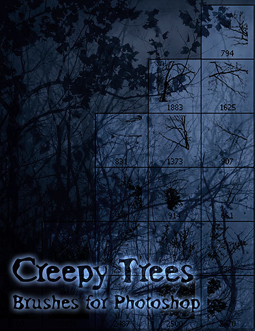 Creepy Trees Photoshop Brushes by: Orestes Graphics, 3D Models by Daz 3D