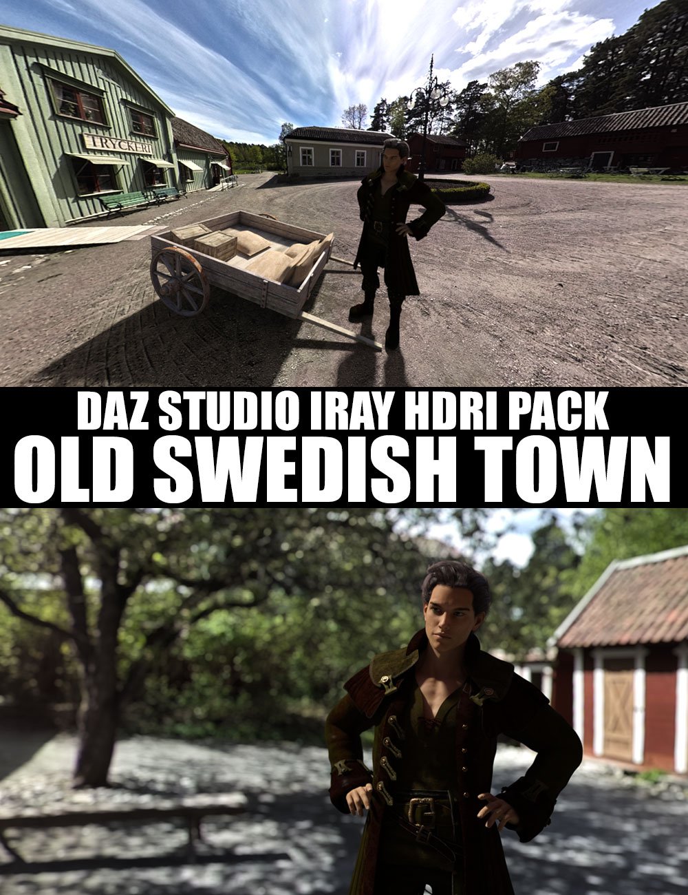 Old Swedish Town - DAZ Studio Iray HDRI Pack by: Dreamlight, 3D Models by Daz 3D