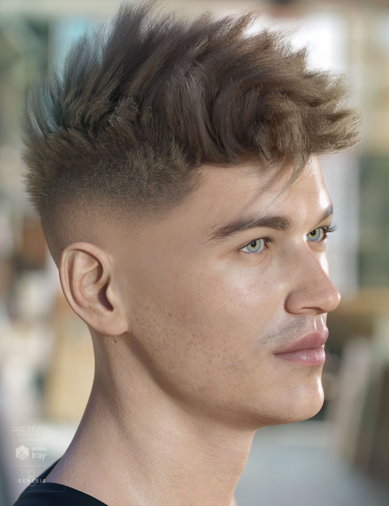 dForce Bristol Hair for Genesis 8 by: AprilYSH, 3D Models by Daz 3D
