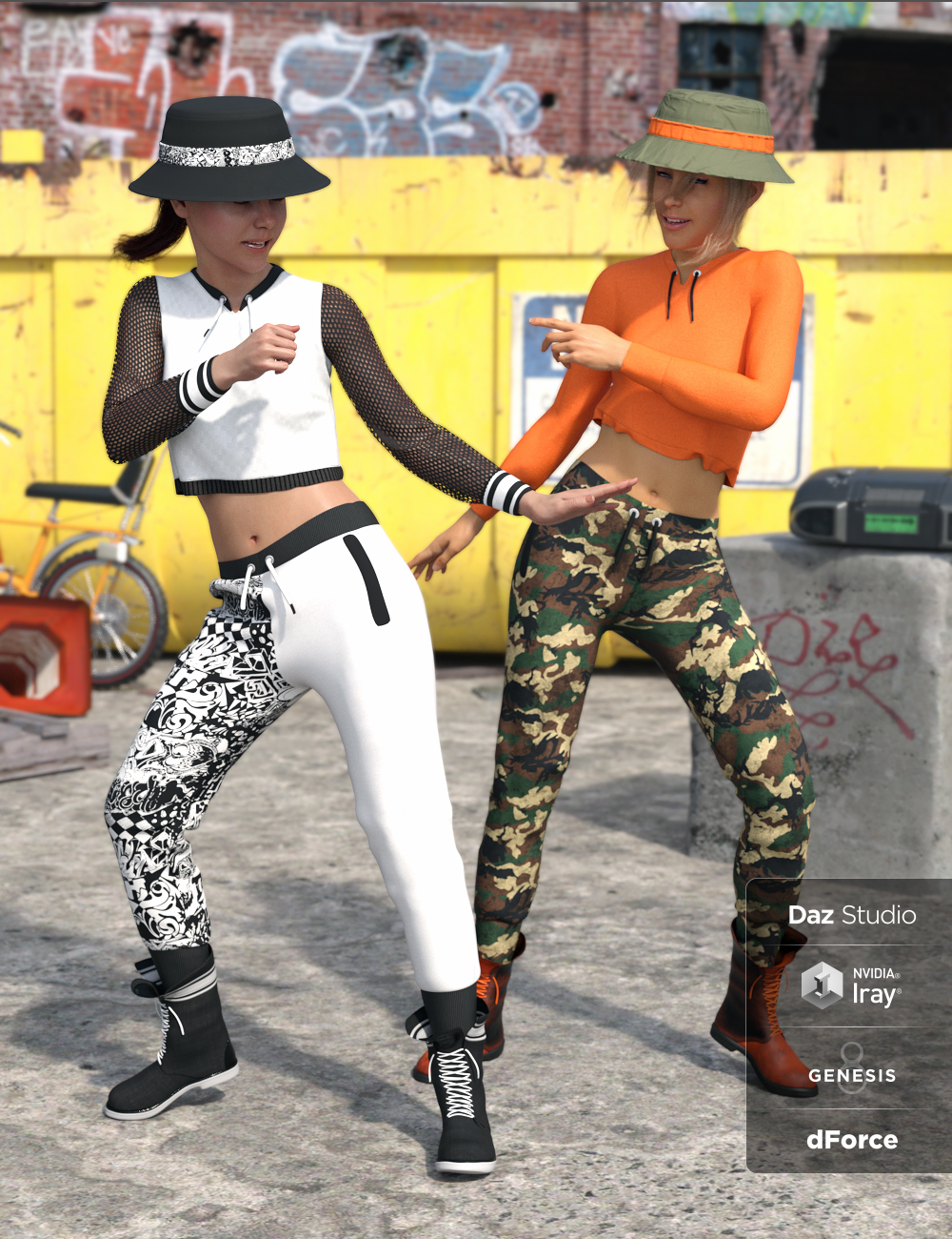 dForce Body Pop Outfit Textures by: Moonscape GraphicsSade, 3D Models by Daz 3D