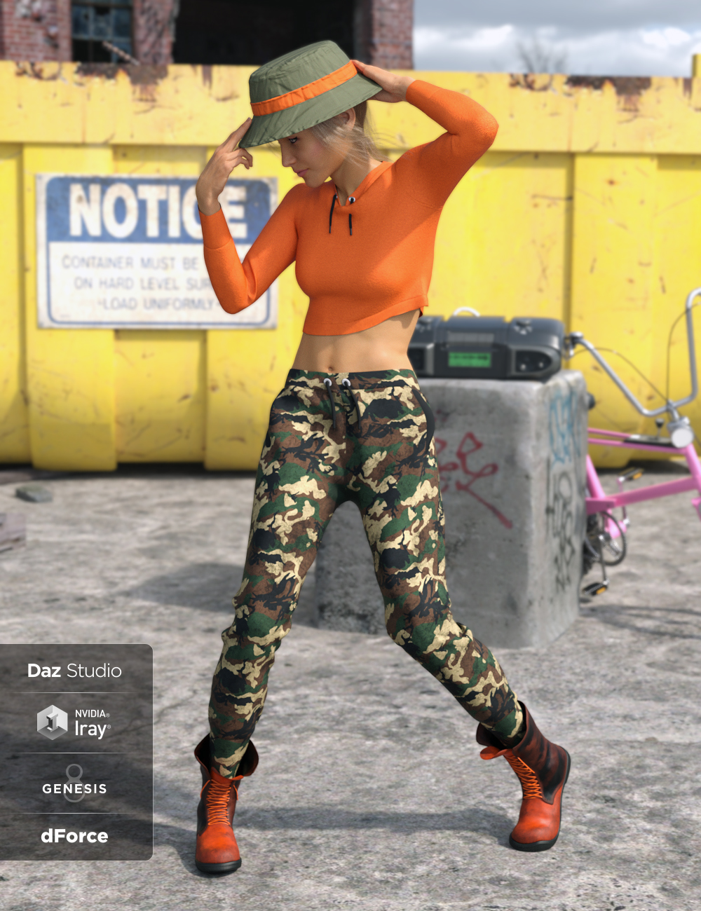 dForce Body Pop Outfit Textures by: Moonscape GraphicsSade, 3D Models by Daz 3D